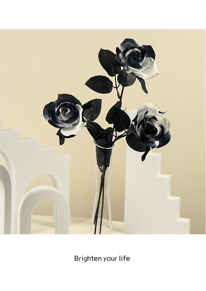 Cadılar Bayramı Siyah ve Beyaz Simüle Gül Çiçek Süsleri Çiçek Arantajları Simüle Çiçekler (Yurt Dışından) fırsatları