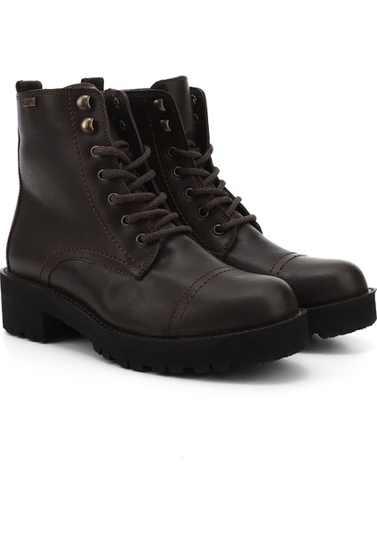 Kadın Kahve Antik Fermuarlı Kalın Topuklu Postal Bot modelleri