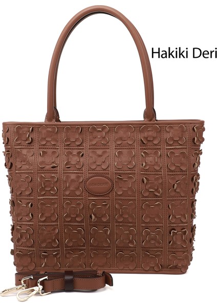 Kadın Taba Hakiki Deri El ve Omuz Çantası