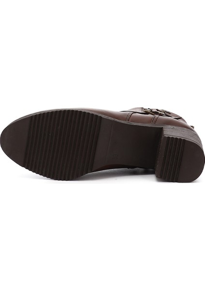 Gön Hakiki Deri Yuvarlak Burun Topuklu Fermuarlı Tokalı Kadın Günlük Bot 48491 indirimleri