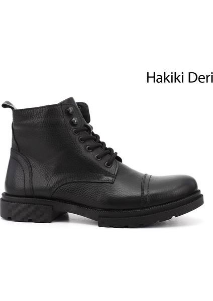 Gön Hakiki Deri Fermuarlı Bağcıklı Erkek Bot 01321