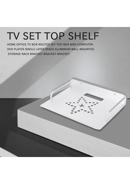 Tv Kutusu Yönlendirici Set Üstü Kutular Mini Pc DVD Oynatıcı Tek Katmanlı Alan Alüminyum Duvar Montaj Depolama Raf Braket Tutucu Standı Rafı (Yurt Dışından) fiyatları