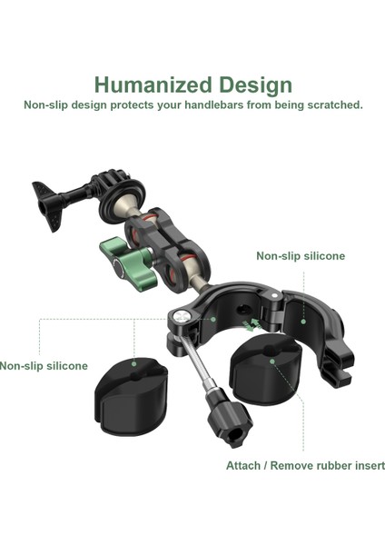 Motosiklet Bisiklet Braketi Çift Top Kafa Gopro 12 Aksiyon Kamera Aksesuarları Için (Yurt Dışından)