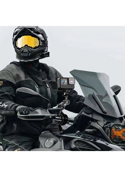 Motosiklet Bisiklet Braketi Çift Top Kafa Gopro 12 Aksiyon Kamera Aksesuarları Için (Yurt Dışından) modelleri