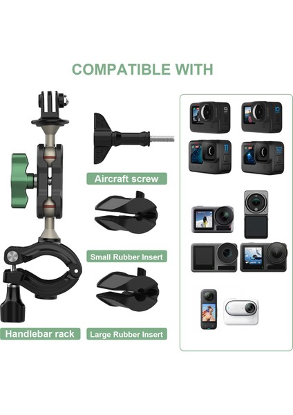 Motosiklet Bisiklet Braketi Çift Top Kafa Gopro 12 Aksiyon Kamera Aksesuarları Için (Yurt Dışından) fırsatları