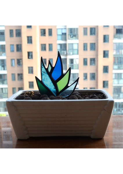 Güneş Catcher Insert Simülasyon Bitki Güneş Yakalama Ev Dekorasyon El Sanatları Bahçe Avlu Açık Dekorasyon Mavi (Yurt Dışından)