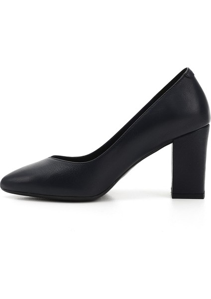 Gön Hakiki Deri Sivri Burun Yüksek Kalın Topuklu Kadın Ayakkabı 24171 fırsatları