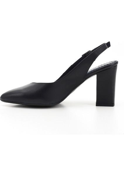 Gön Hakiki Deri Sivri Burun Yüksek Kalın Topuklu Kadın Yazlık Ayakkabı 24174 fırsatları