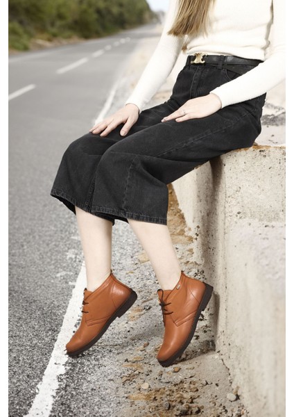 Gön Hakiki Deri Oxford Kalıp Kauçuk Taban Bağcıklı Kadın Günlük Bot 51456 fiyatları