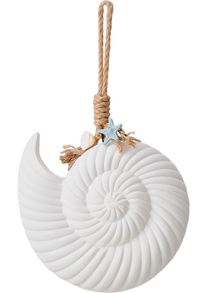 Akdeniz Duvar Dekor Kolye Ahşap Kabuk Denizyıldızı Duvar Asılı Süslemeler Vintage Oturma Odası Okyanus Plaj Beyaz (Yurt Dışından)