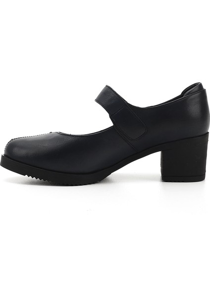 Kadın Antik Lacivert Kalın Topuklu Mary Jane Hakiki Deri Ayakkabı fırsatları