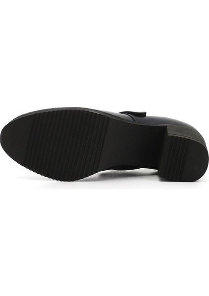 Kadın Antik Lacivert Kalın Topuklu Mary Jane Hakiki Deri Ayakkabı indirimleri