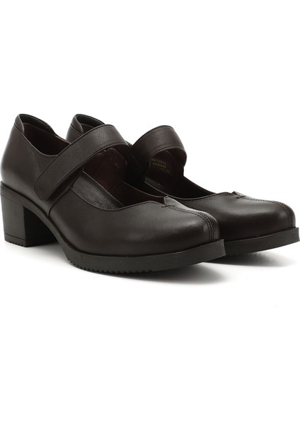 Kadın Kahve Antik Kalın Topuklu Mary Jane Hakiki Deri Ayakkabı fiyatları