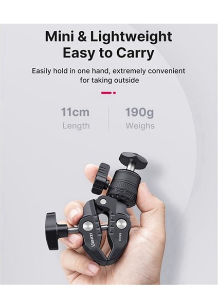Ulanzi R099 360 ° Ayarlanabilir Mini Bilyalı Kafalı Süper Kelepçe Kamera Montajı, Gopro Için Sihirli Kol, Dslr, Monitör, Motosiklet Teçhizat (Yurt Dışından) fırsatları