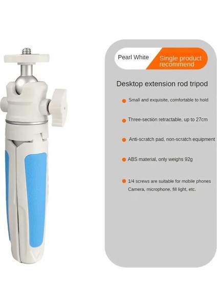 Mini Masaüstü Tripod El Fotoğrafçılığı, Esnek Bilyalı Kafalı 1/4 Inç Vida Montajı Gopro Cep 3 Beyaz (Yurt Dışından) indirimleri