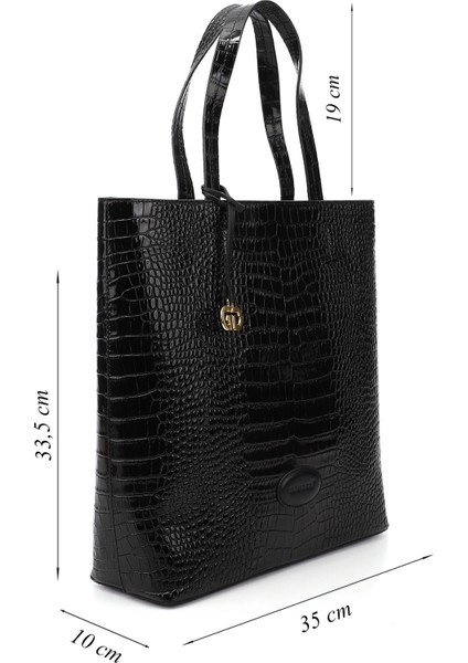 Kadın Siyah Hakiki Deri El ve Omuz Çantası modelleri