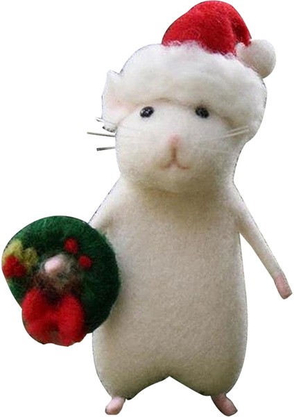 Balkabağı Keçeli Hayvanlarla Cadılar Bayramı Faresi, Iğne Keçeli Noel Faresi, Yün Keçe El Yapımı Cadılar Bayramı Dekorasyonları B (Yurt Dışından)