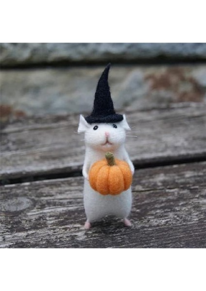 Balkabağı Keçeli Hayvanlarla Cadılar Bayramı Faresi, Iğne Keçeli Noel Faresi, Yün Keçe El Yapımı Cadılar Bayramı Dekorasyonları B (Yurt Dışından) fırsatları