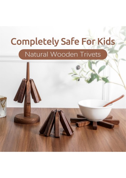 Sıcak Yemekler Için Ahşap Trivetler Ağaç Şekli Trivet Seti Çaydanlık Için Coaster (Siyah Ceviz) (Yurt Dışından) fırsatları