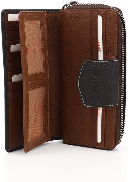 Kahve Gön Hakiki Deri Kadın Cüzdan 06909 indirimleri