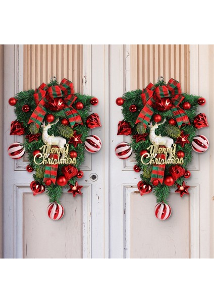 Noel Çelengi Dekoratif Asma Süs Yapay Çelenk Ön Kapı, Duvar, Şömine Için Noel Günü (Yurt Dışından) fiyatları