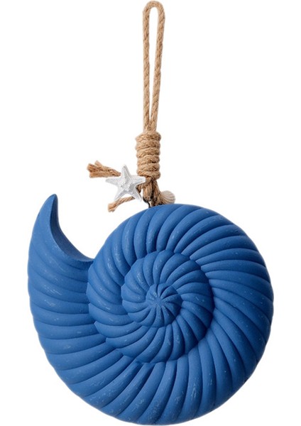 Akdeniz Duvar Dekor Kolye Ahşap Kabuk Denizyıldızı Duvar Asılı Süslemeler Vintage Oturma Odası Okyanus Plajı Koyu Mavi (Yurt Dışından)