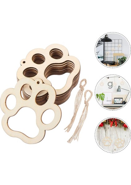 50PCS Mini Köpek Pençe Ahşap Diy El Sanatları Kesikler Ahşap Küçük Pençe Şekilli Asılı Süslemeler Evcil Hayvanlar Süslemeleri (Yurt Dışından) modelleri