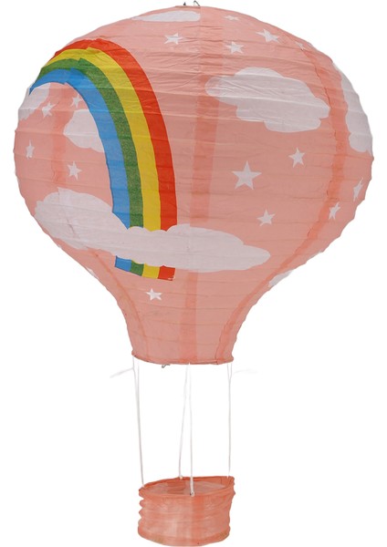 12 Inç Sıcak Hava Balon Kağıt Fener Abajur Tavan Işık Düğün Dekor, Pembe Gökkuşağı (Yurt Dışından)