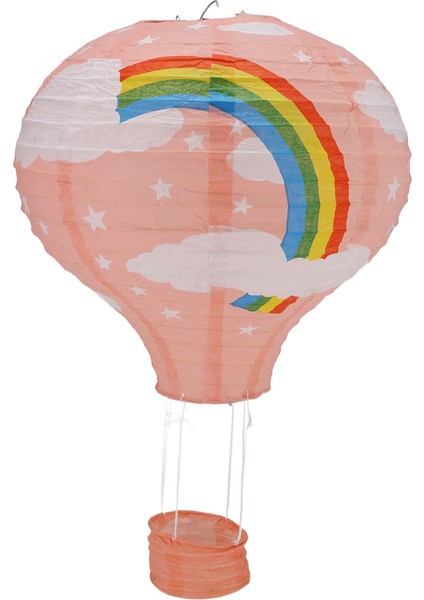12 Inç Sıcak Hava Balon Kağıt Fener Abajur Tavan Işık Düğün Dekor, Pembe Gökkuşağı (Yurt Dışından) fiyatları