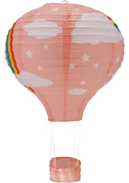 12 Inç Sıcak Hava Balon Kağıt Fener Abajur Tavan Işık Düğün Dekor, Pembe Gökkuşağı (Yurt Dışından) modelleri