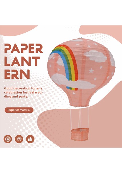 12 Inç Sıcak Hava Balon Kağıt Fener Abajur Tavan Işık Düğün Dekor, Pembe Gökkuşağı (Yurt Dışından) fırsatları