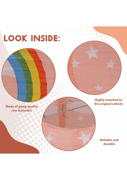 12 Inç Sıcak Hava Balon Kağıt Fener Abajur Tavan Işık Düğün Dekor, Pembe Gökkuşağı (Yurt Dışından) indirimleri