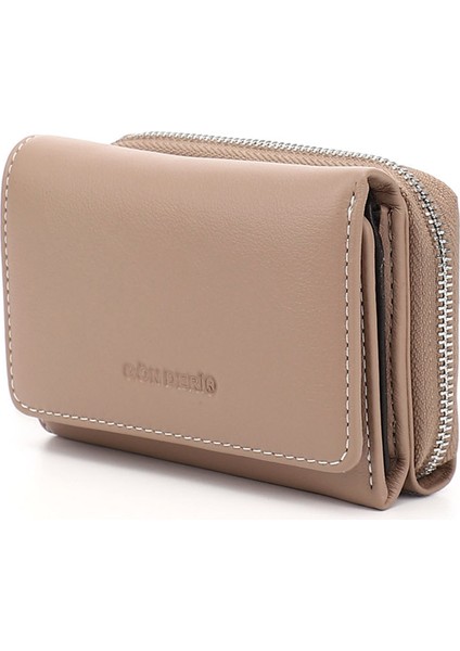 Kadın Vizon - Kahverengi Yatay Hakiki Deri Cüzdan modelleri