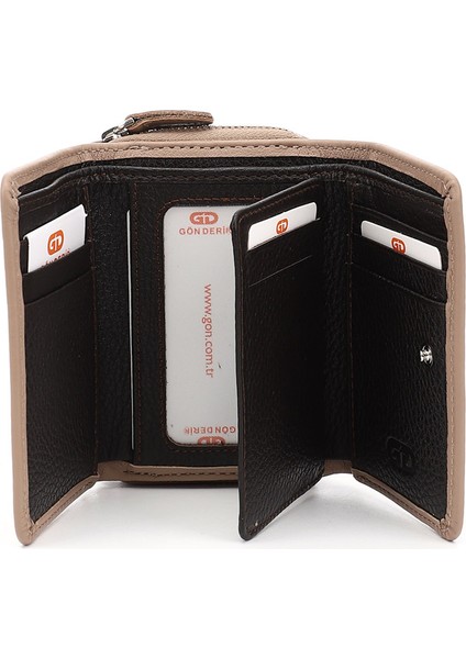 Kadın Vizon - Kahverengi Yatay Hakiki Deri Cüzdan fırsatları