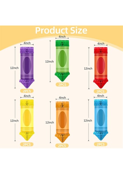 12 Adet Okula Geri Dönen Partiye Geri Dönme Mum Boya Sınıfı Tavan Dekor Kağıdı Kağıt Fenerler Asılı Petek Gökkuşağı Balonları (Yurt Dışından) fiyatları