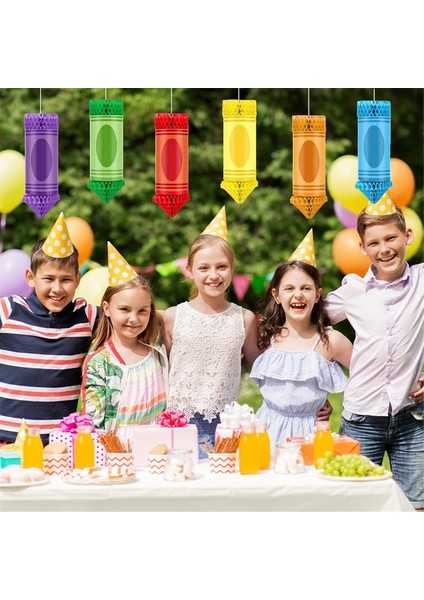 12 Adet Okula Geri Dönen Partiye Geri Dönme Mum Boya Sınıfı Tavan Dekor Kağıdı Kağıt Fenerler Asılı Petek Gökkuşağı Balonları (Yurt Dışından) fırsatları