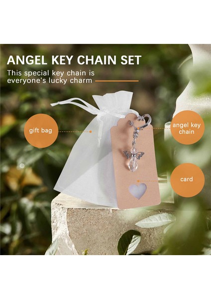 30 Adet Melek Anahtarlık Hediyelik Eşya Düğün Hediyeleri Bebek Duş Lehine Hediyeler Etiket Çizgisi ile Set (Yurt Dışından) indirimleri