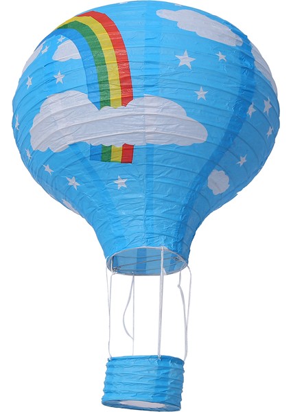 12 Inç Sıcak Hava Balon Kağıt Fener Abajur Tavan Işık Düğün Dekor, Mavi Gökkuşağı (Yurt Dışından) fiyatları