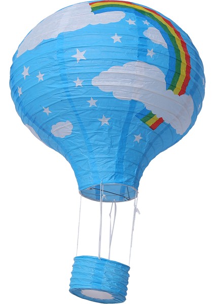 12 Inç Sıcak Hava Balon Kağıt Fener Abajur Tavan Işık Düğün Dekor, Mavi Gökkuşağı (Yurt Dışından) modelleri