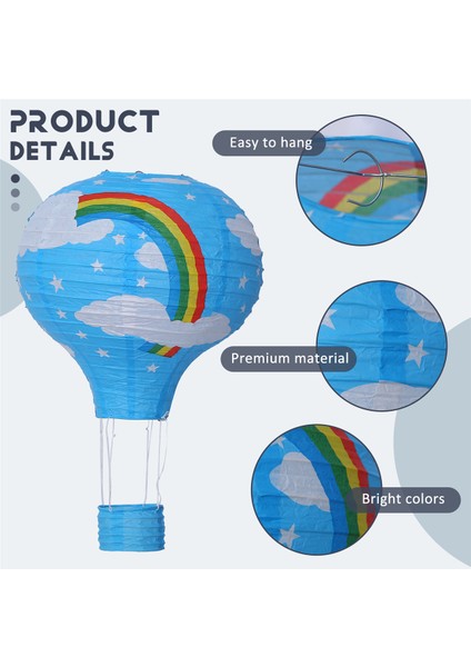 12 Inç Sıcak Hava Balon Kağıt Fener Abajur Tavan Işık Düğün Dekor, Mavi Gökkuşağı (Yurt Dışından) indirimleri