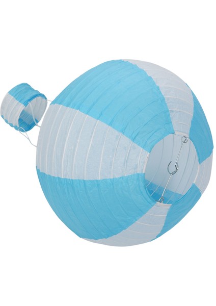 12 Inç Sıcak Hava Balon Kağıt Fener Abajur Tavan Işık Düğün Dekor, Mavi Çizgiler (Yurt Dışından) modelleri