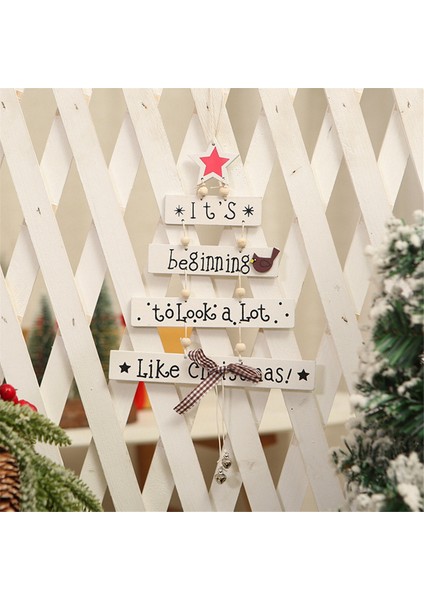 Ahşap Noel Ağacı Asılı Süsler, Çan Duvar Dekoru Iğne Duvar Sanat El Sanatları ile Noel Ağacı Şekli Süsler (Yurt Dışından)
