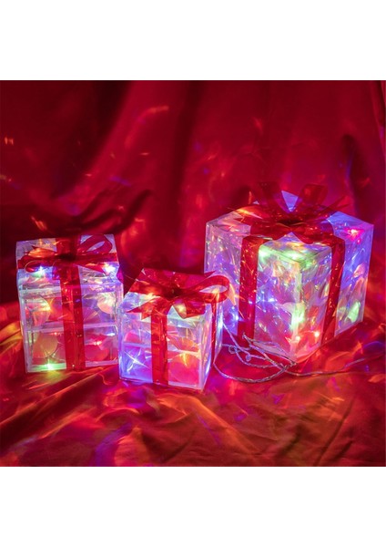 Noel Işık Hediye Kutusu LED Işık Noel Kutusu Dekorasyonları Noel Ağacı Ev Çim Dekorasyonları A (Yurt Dışından) indirimleri