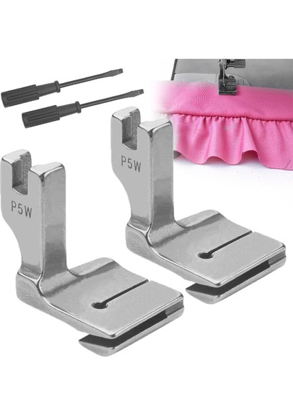 2pcs Borulama Dikiş Makinesi Baskı Ayağı, Plealed/shirring Baskı Ayağı Toplama Endüstriyel Dikiş Makinesi Için P5W (Yurt Dışından) fiyatları