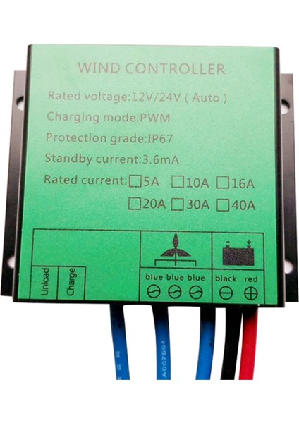 Pwm Kontrolör 300W Rüzgar Türbini Şarj Denetleyicisi Rüzgar Jeneratörü Için Su Geçirmez Regülatör 12V 24V Otomatik Anahtar 16A (Yurt Dışından)