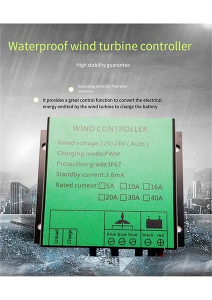 Pwm Kontrolör 300W Rüzgar Türbini Şarj Denetleyicisi Rüzgar Jeneratörü Için Su Geçirmez Regülatör 12V 24V Otomatik Anahtar 16A (Yurt Dışından) fiyatları