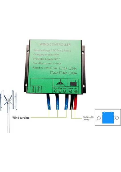 Pwm Kontrolör 300W Rüzgar Türbini Şarj Denetleyicisi Rüzgar Jeneratörü Için Su Geçirmez Regülatör 12V 24V Otomatik Anahtar 16A (Yurt Dışından) fırsatları