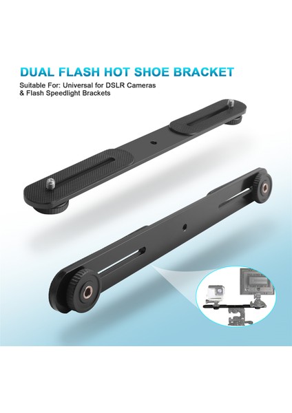Tripod Stand Dslr Kamera Için Çift Flaş Braketi Sıcak Ayakkabı Braket Montaj Tutucu (Yurt Dışından) fırsatları