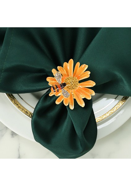 Arı Çiçeği Altın Peçete Yüzükleri, Yaz Tatlı Tatil Peçete Yüzükleri 4 Parçalı Set, Peçeteli Bez, Düğün Için Peçete Tokası (Yurt Dışından) fiyatları