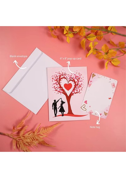3D Kalp Şeklinde Ağaç Sevgililer Günü Kartı Duo Dans Stereo Tebrik Kartı Çiftler Hediye Kartı Düğün Davetiyesi (Yurt Dışından) modelleri